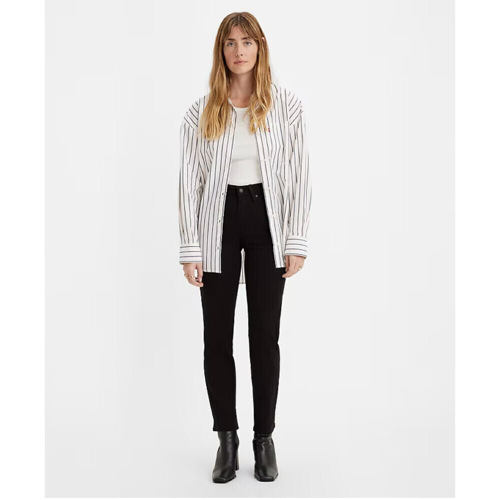 Levi's 724 Women's High Rise Straight Jeans In Black Size 29x32 NWT